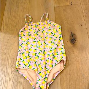 Cute girls lemon J crew full piece swim suit!